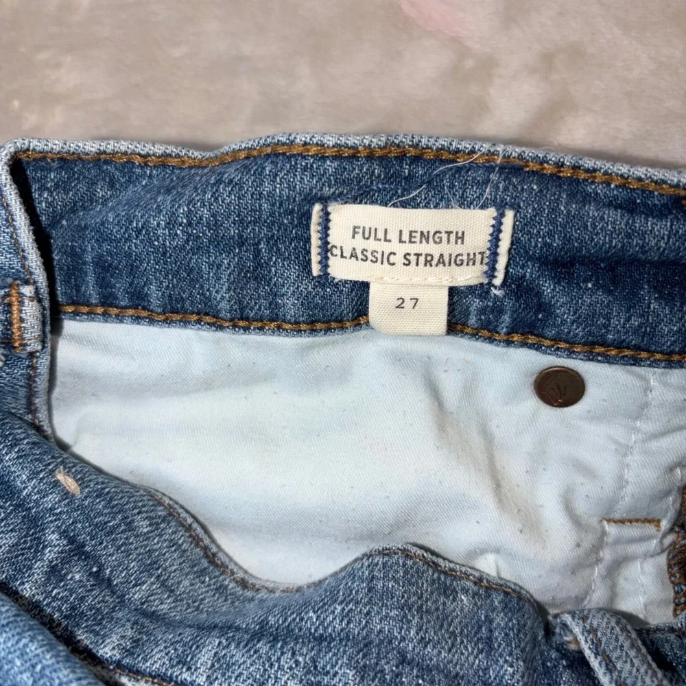 Madewell Full Length Classic Straight Leg Jeans Blue Denim 27 High Rise 826-2207